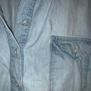 Jean button-downed long sleeve maternity